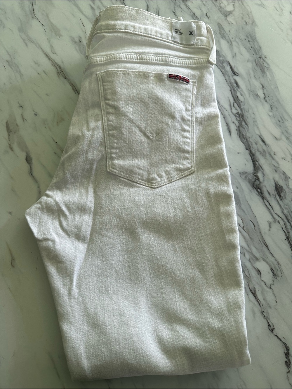 Hudson Krista Ankle Jeans Size 30 White Stretch Women’s Excellent